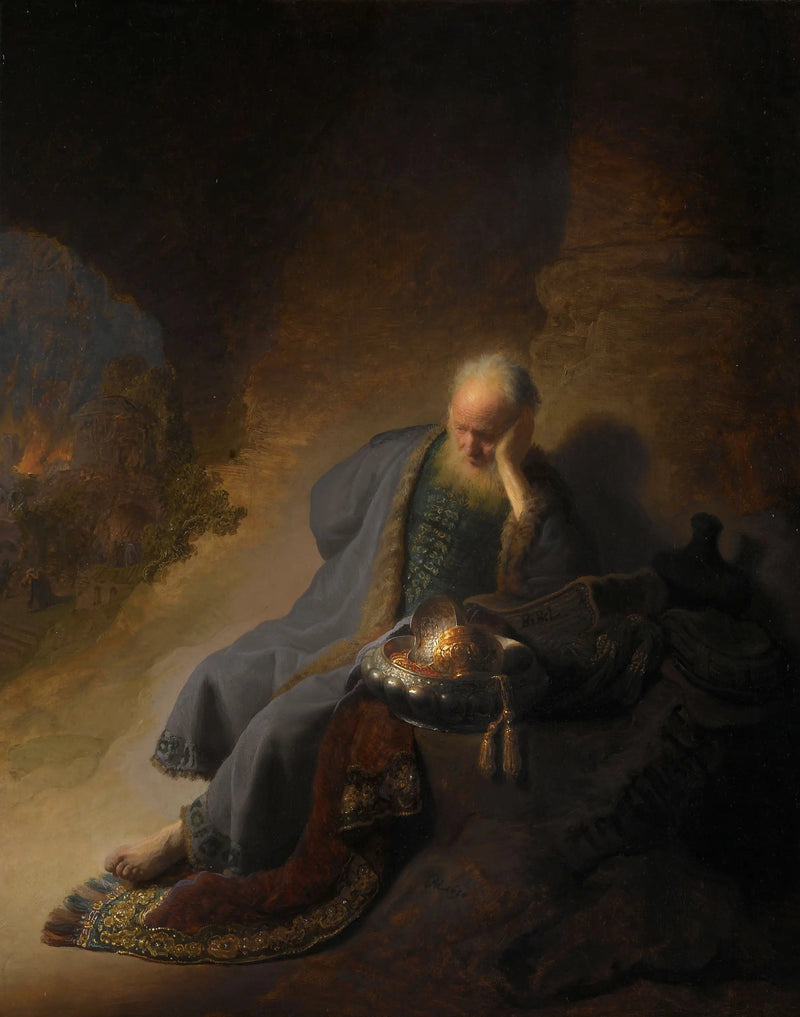 Jeremiasz płaczący nad zniszczeniem Jerozolimy - Rembrandt