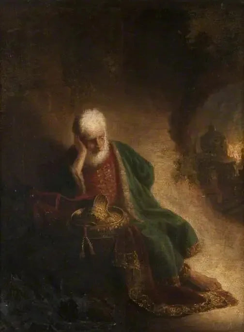 Jeremiasz płaczący nad zniszczeniem Jerozolimy - Rembrandt
