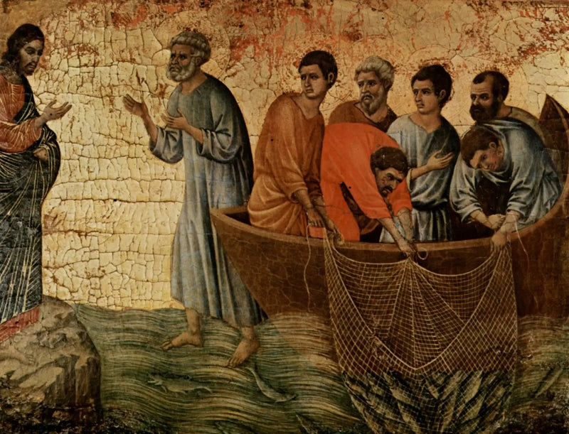 Jezus pojawia się na jeziorze Genezaret - Duccio di Buoninsegna
