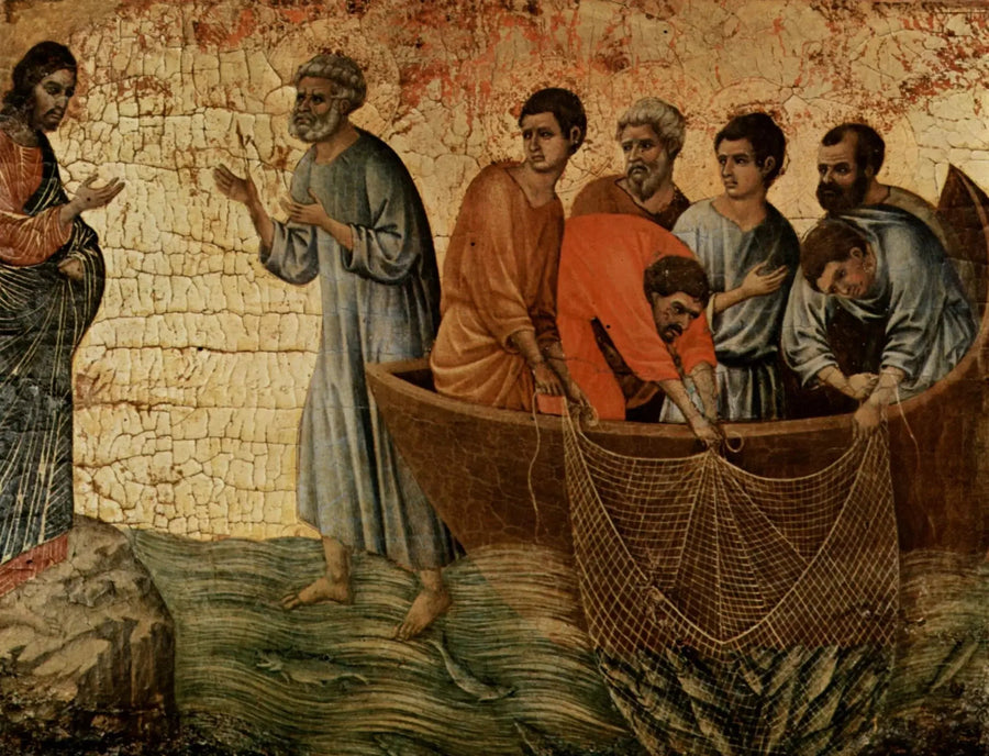 Jezus pojawia się na jeziorze Genezaret - Duccio di Buoninsegna