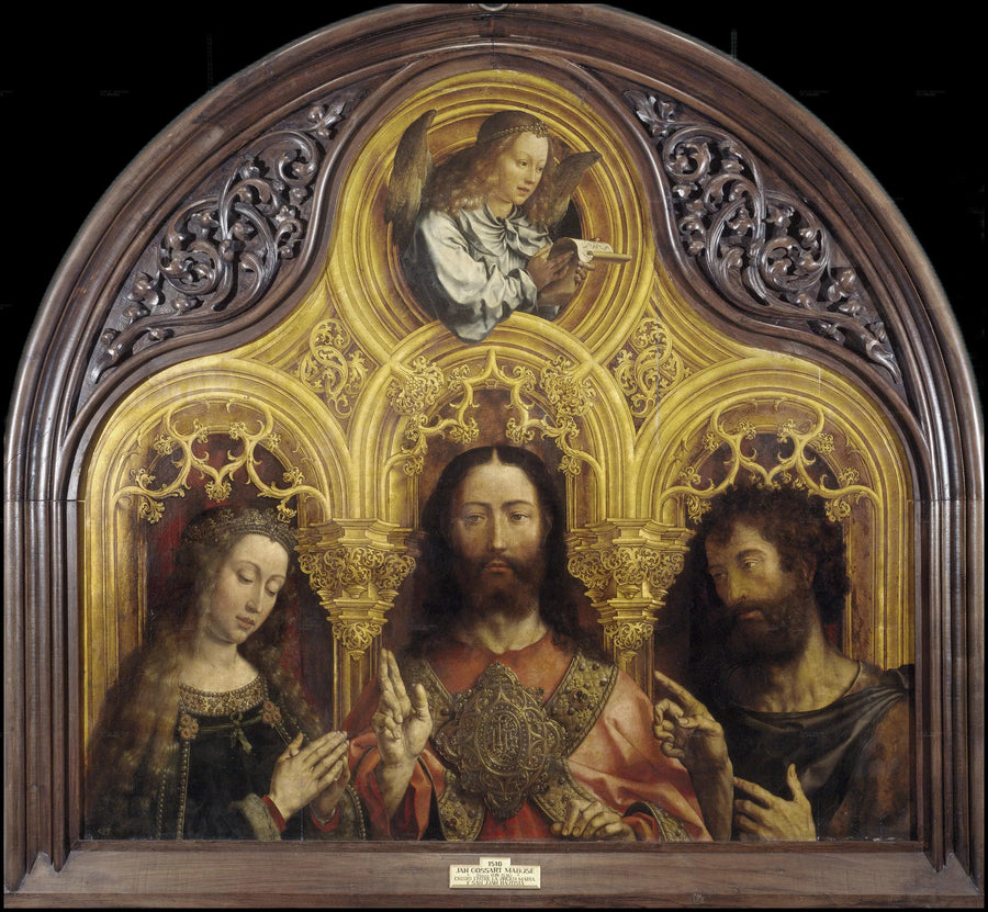 Jezus Chrystus między Matką Boską a Świętym Janem Chrzcicielem - Jan Gossaert
