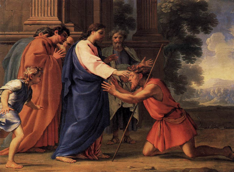 Jezus Chrystus uzdrawiający niewidomego - Eustache Le Sueur