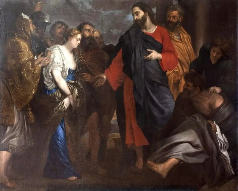 Jezus i kobieta cudzołożna - Antoine van Dyck