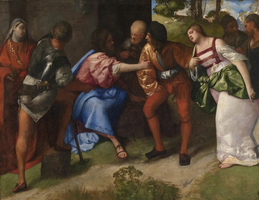 Jezus i kobieta cudzołożna - Titian