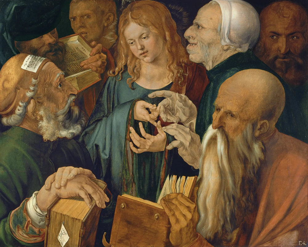 Jésus parmi les docteurs - Albrecht Dürer image 1 copie de tableau peinte à la main