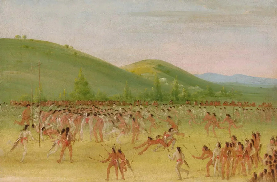 Zestaw piłek Choctawów – Ball Down - George Catlin