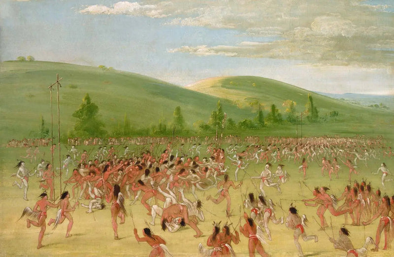 Zestaw piłek Choctawów: piłka w powietrzu - George Catlin