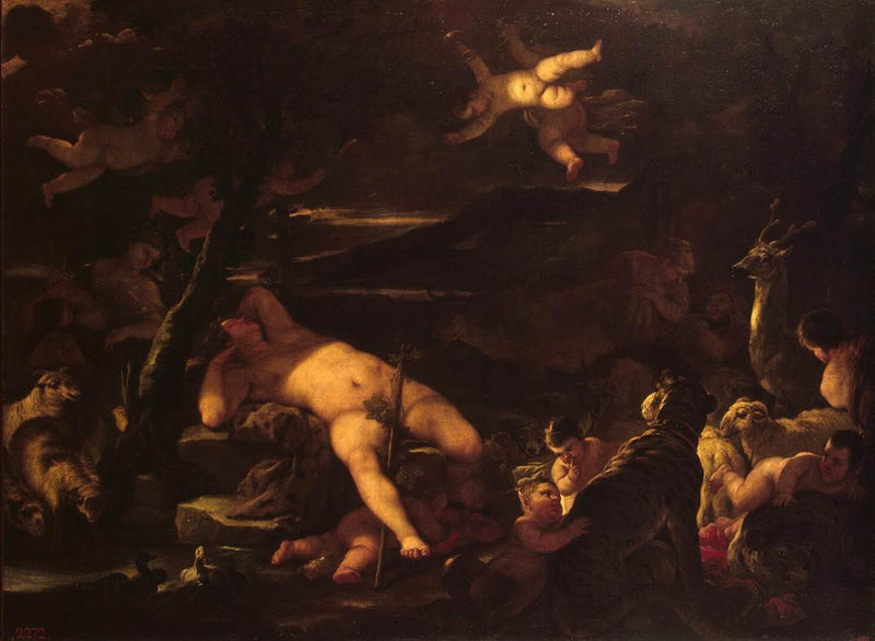 Młody Bacchus śpiący - Luca Giordano