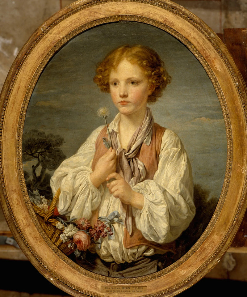 Młody pasterz, który rzuca los, aby dowiedzieć się, czy jest kochany przez swoją pasterkę - Jean-Baptiste Greuze