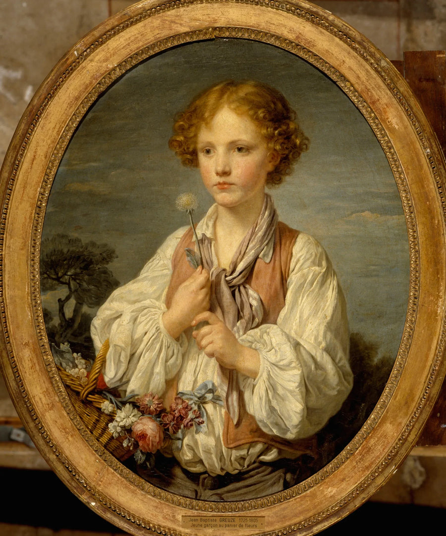 Młody pasterz, który rzuca los, aby dowiedzieć się, czy jest kochany przez swoją pasterkę - Jean-Baptiste Greuze