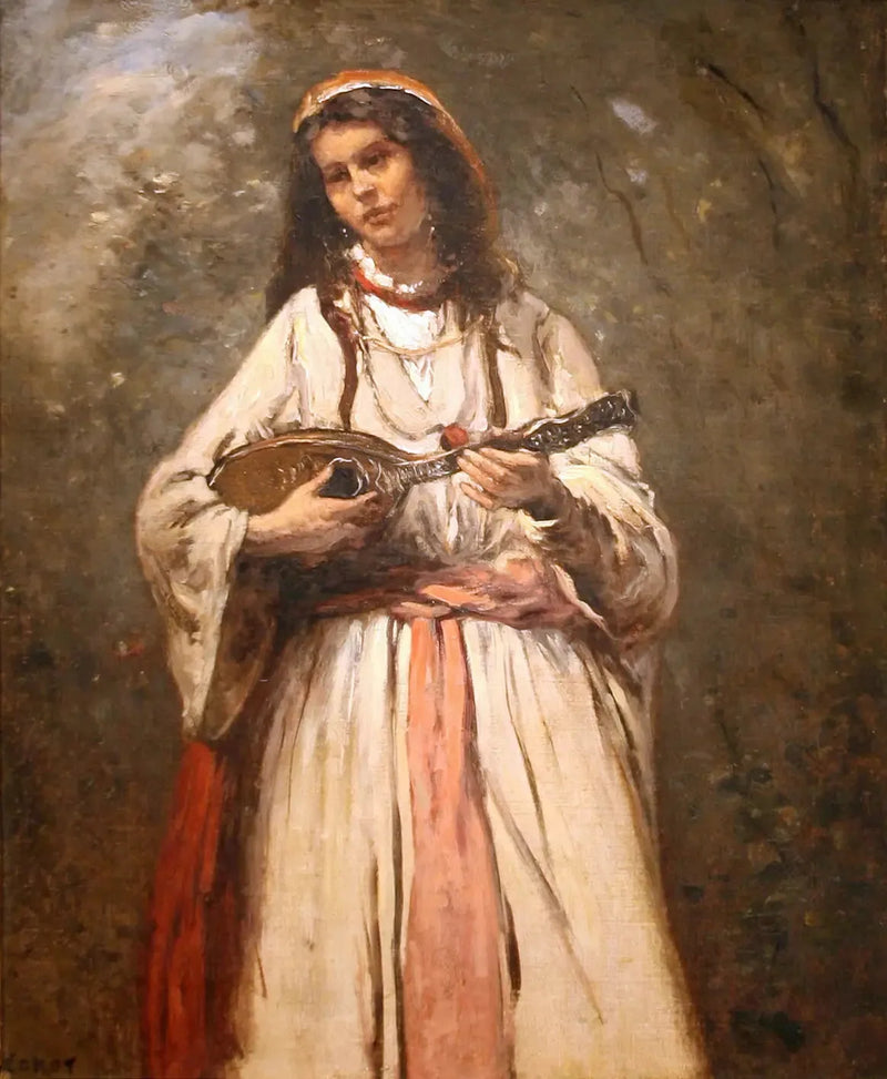 Młody bohema na mandolinie - Jean-Baptiste Camille Corot