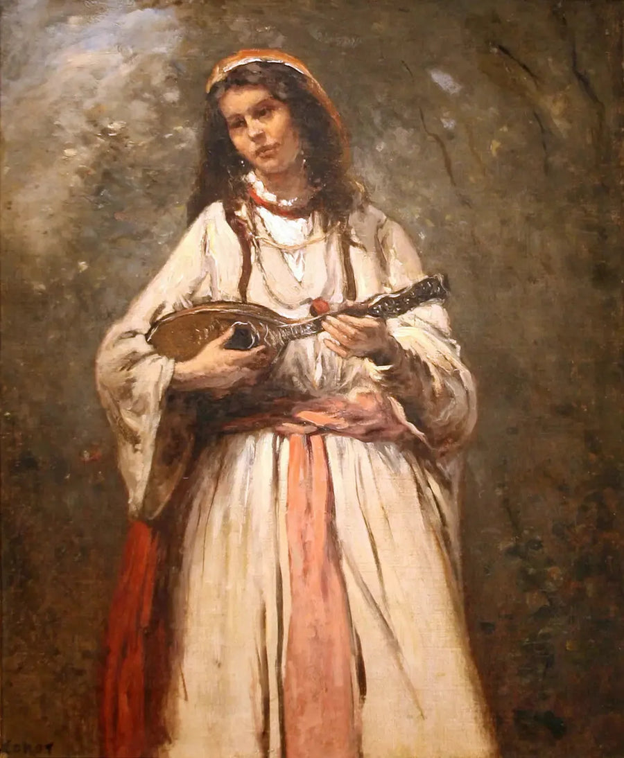 Młody bohema na mandolinie - Jean-Baptiste Camille Corot