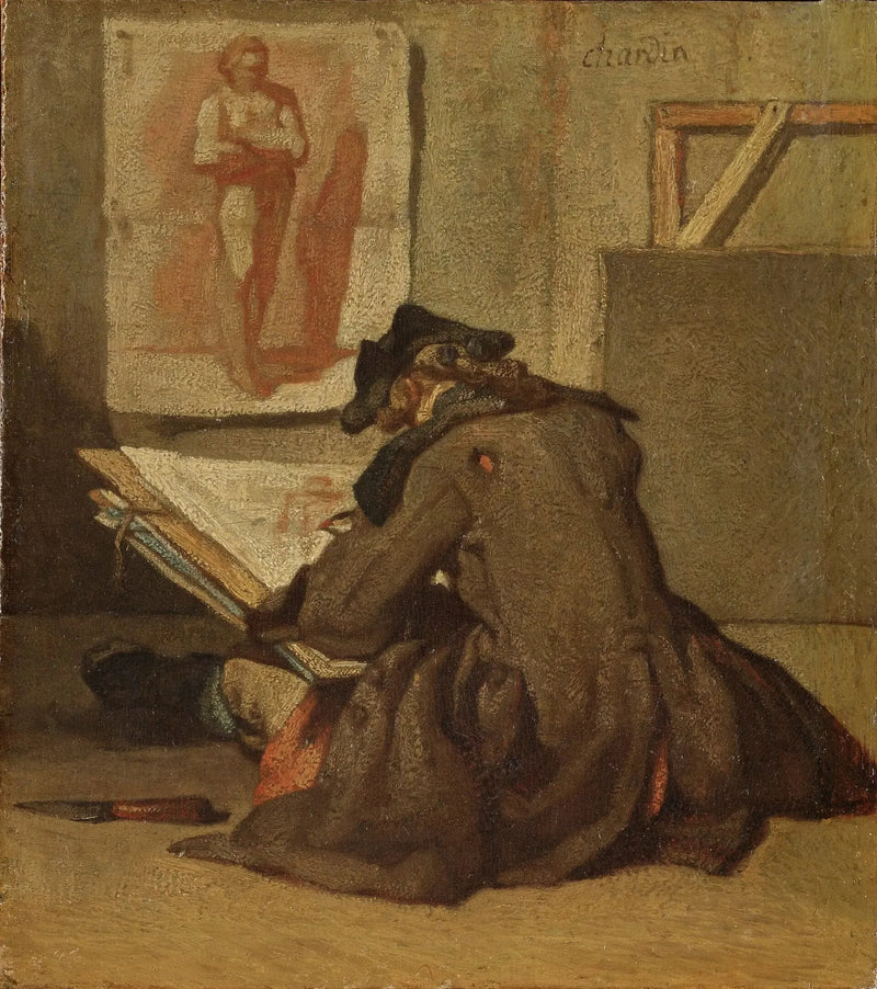 Młody student rysujący - Jean Simeón Chardin