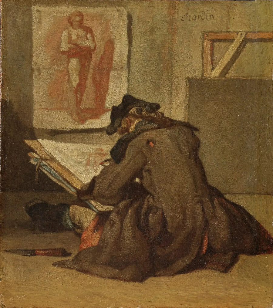 Młody student rysujący - Jean Simeón Chardin