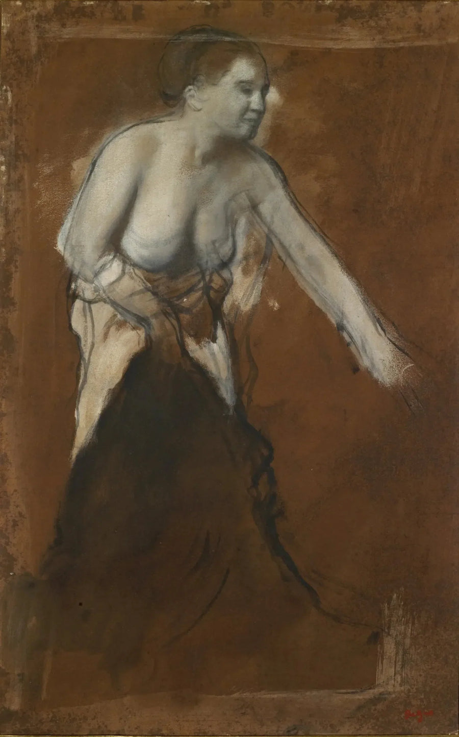 Młoda kobieta w półnagiej postaci - Edgar Degas