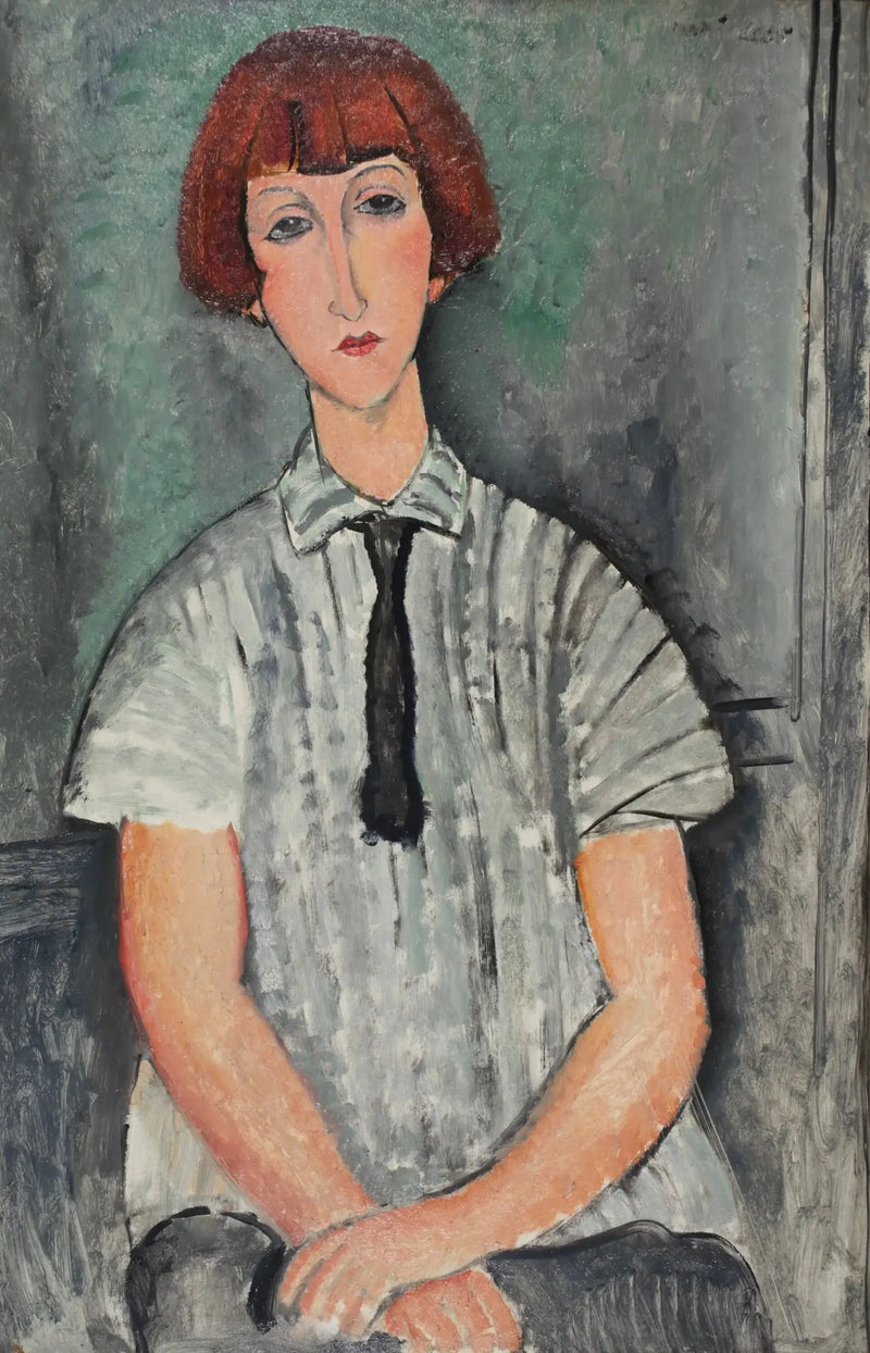 Młoda kobieta w pasiastym koszuli - Amedeo Modigliani
