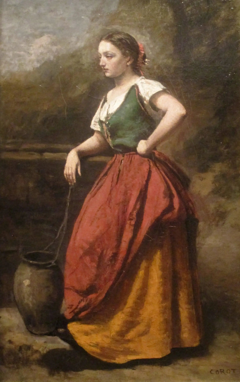 Młoda kobieta przy fontannie - Jean-Baptiste Camille Corot