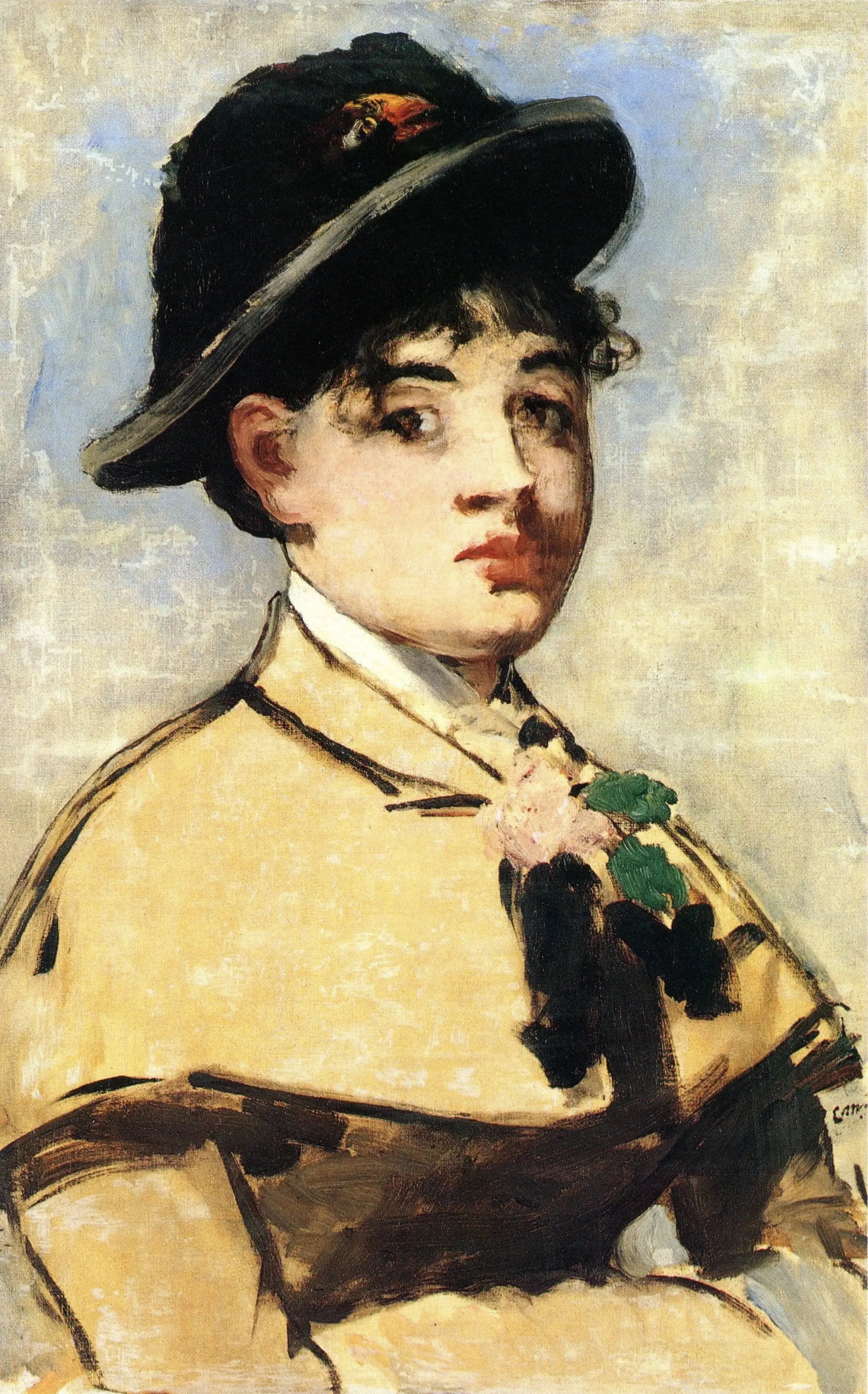 Jeune femme à la pèlerine - Édouard Manet image 1 reproduction d’œuvre d’art à l’huile