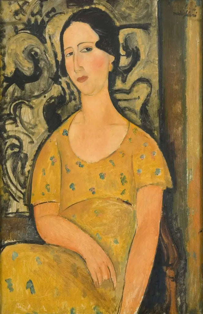 Młoda kobieta w żółtej sukience (Renée Modot) - Amedeo Modigliani