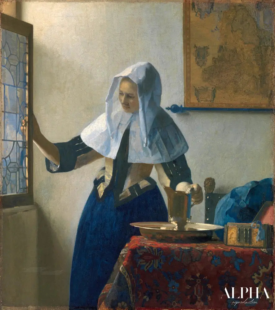 Jeune femme à l'aiguière - Johannes Vermeer - Reproductions de tableaux et peintures haut de gamme