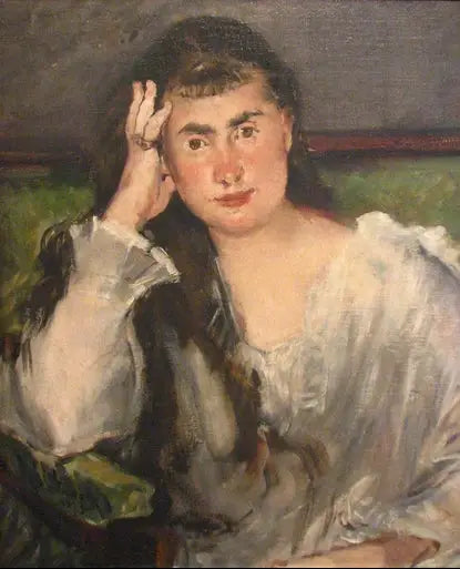 Młoda kobieta oparta na ręku (Marguerite de Conflans) - Édouard Manet