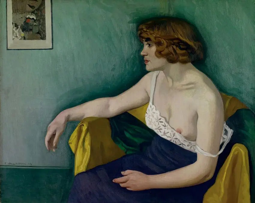 Młoda kobieta siedząca w profilu - Félix Vallotton