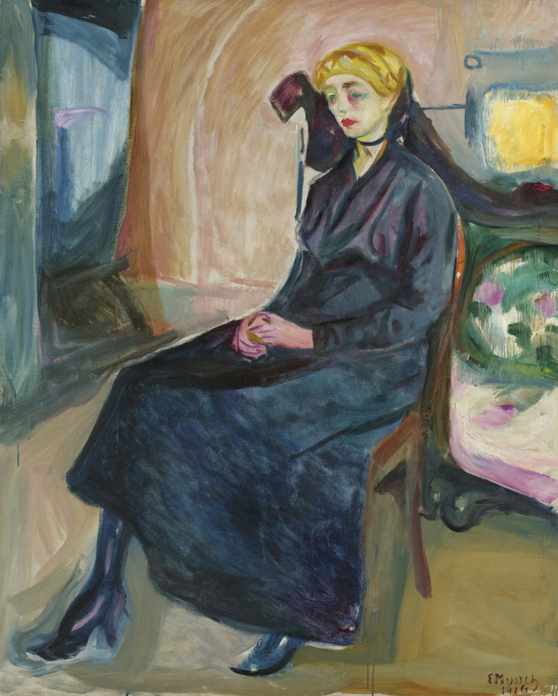 Młoda kobieta siedząca - Edvard Munch