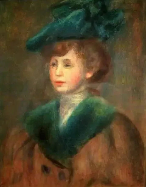 Młoda kobieta w zielonym kapeluszu - Pierre-Auguste Renoir