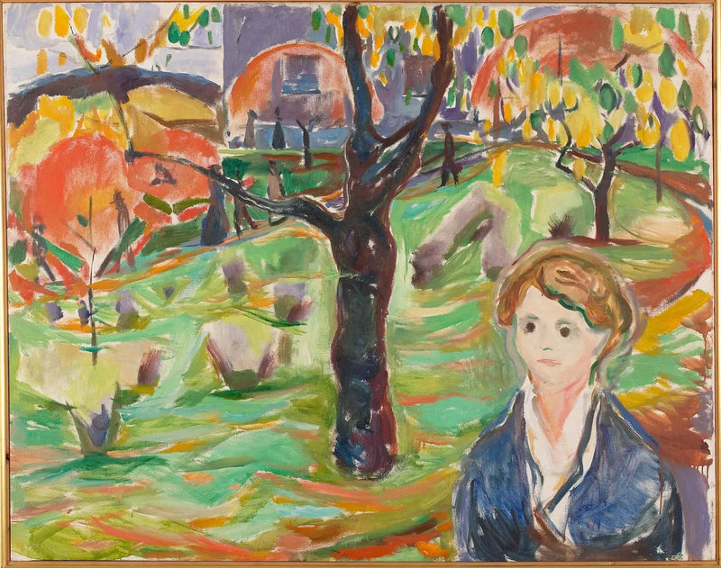 Młoda kobieta w ogrodzie - Edvard Munch