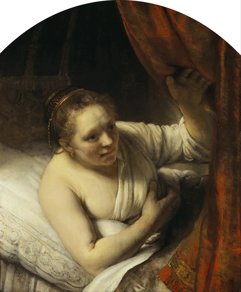 Młoda kobieta w łóżku - Rembrandt
