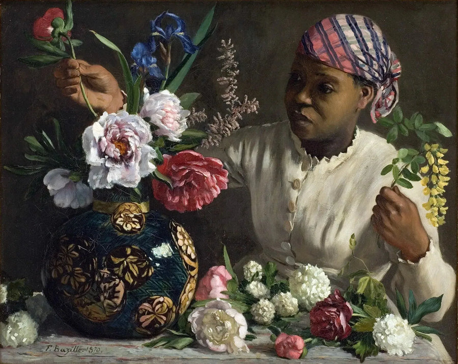 Młoda Kobieta z piwoniami - Frédéric Bazille