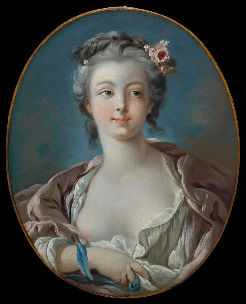Młoda kobieta z kwiatami we włosach, błędnie nazywana Portretem pani Boucher - François Boucher