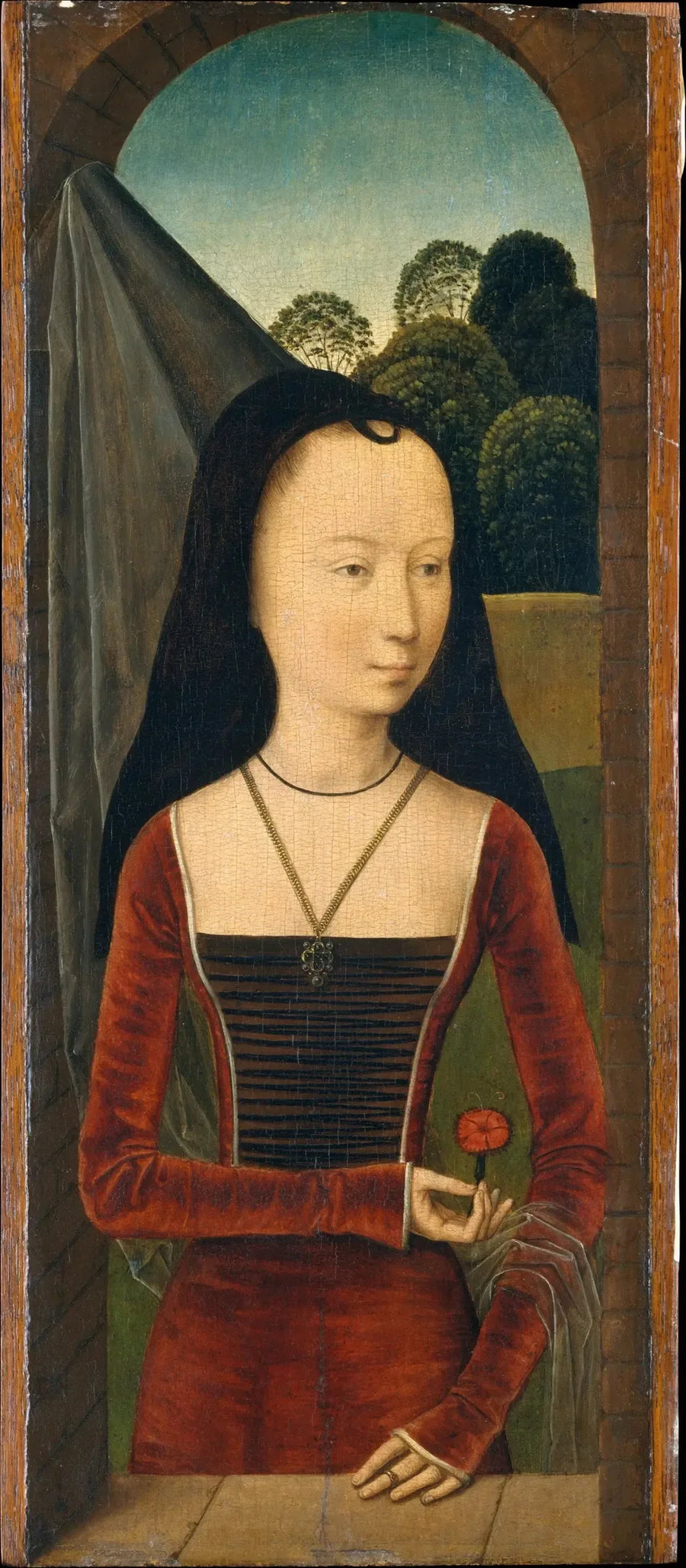 Młoda kobieta z różą - Hans Memling