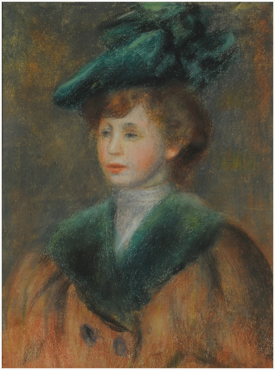 Młoda kobieta w zielonym kapeluszu - Pierre-Auguste Renoir