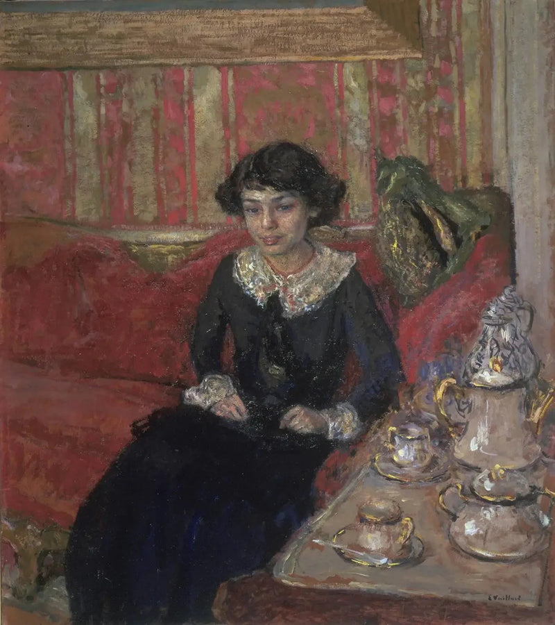 Młoda kobieta w wnętrzu - Édouard Vuillard