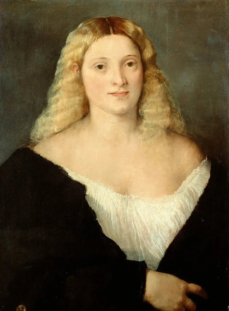 Młoda kobieta w czarnej sukni - Titian
