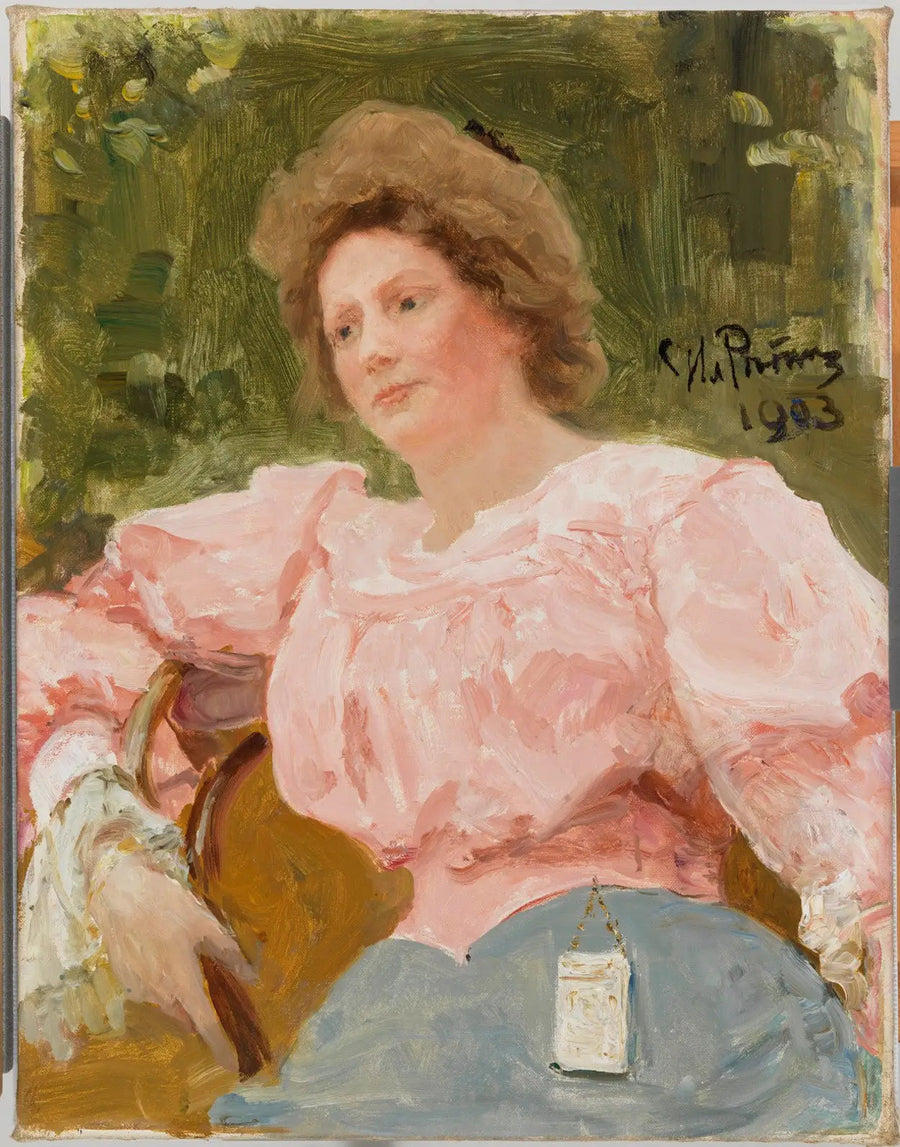Młoda kobieta w różu - Ilya Repin