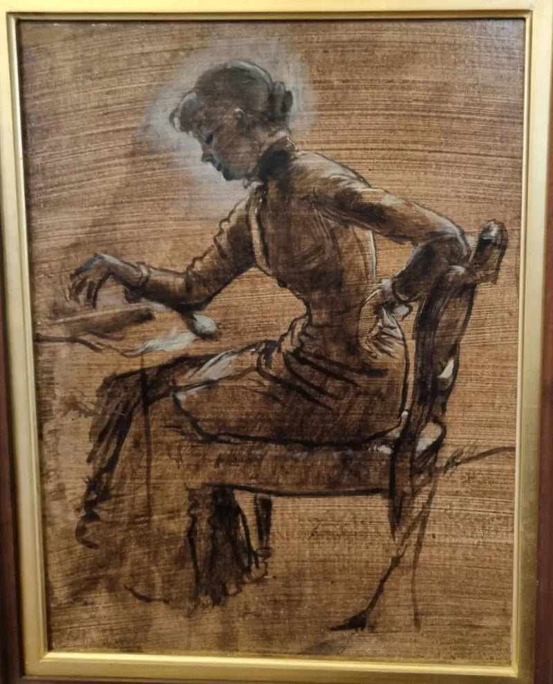 Młoda kobieta grająca w szachy - James Tissot