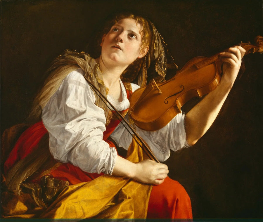 Młoda kobieta grająca na skrzypcach - Orazio Gentileschi
