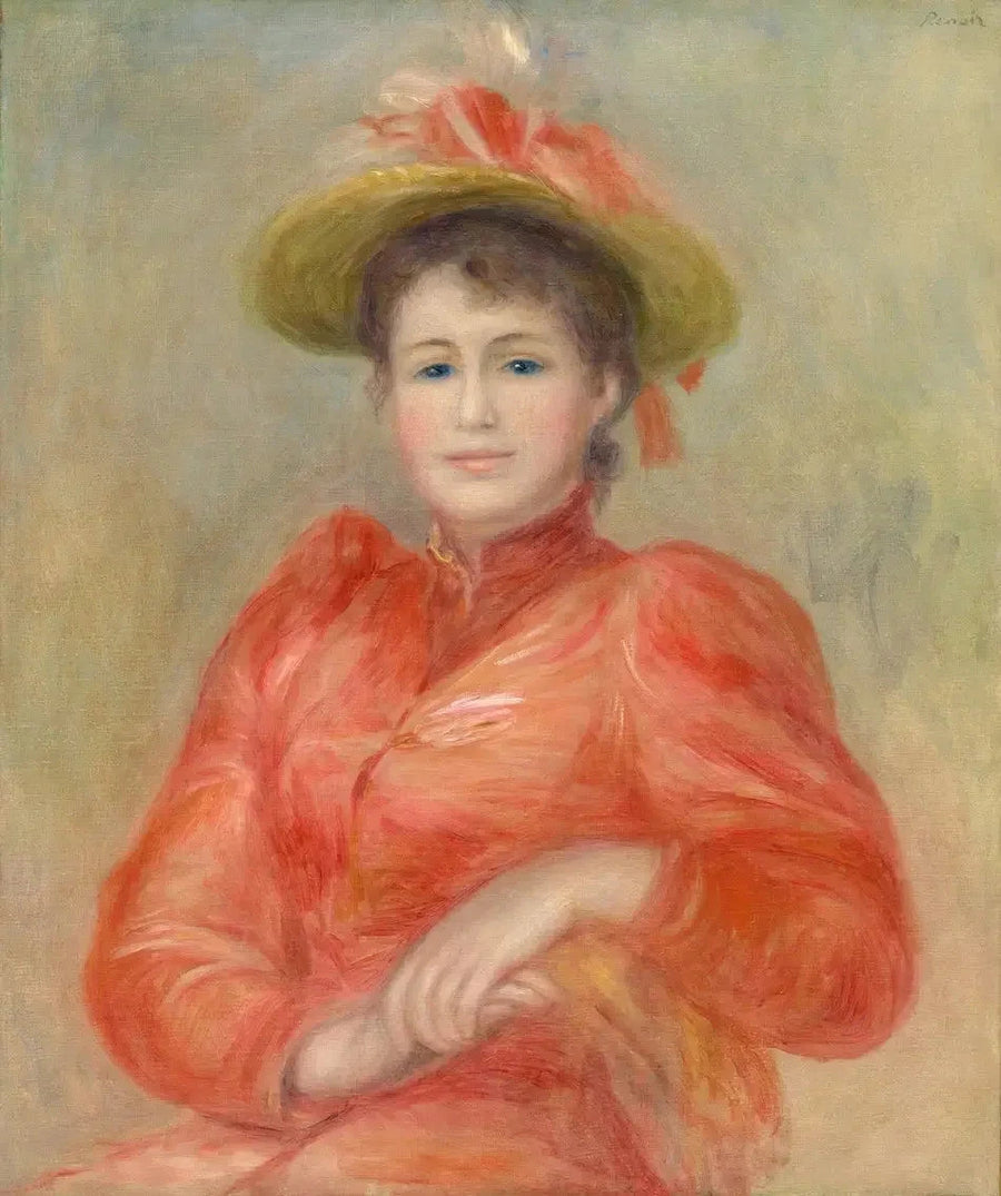 Młoda kobieta w czerwonej sukni - Pierre-Auguste Renoir