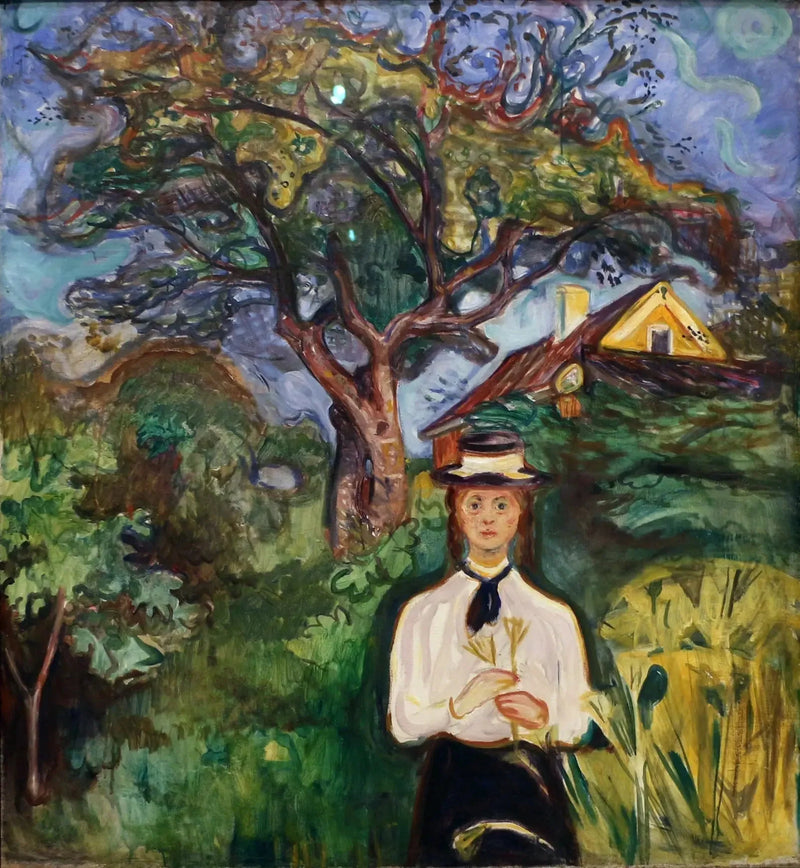 Młoda Kobieta pod jabłonią - Edvard Munch