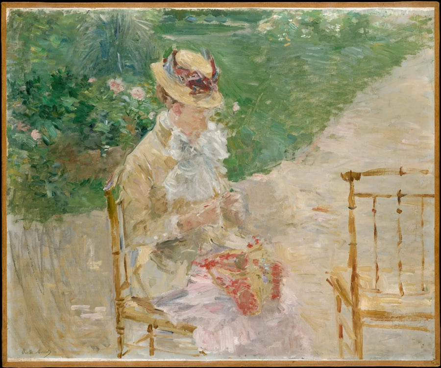 Młoda kobieta szydełkująca - Berthe Morisot