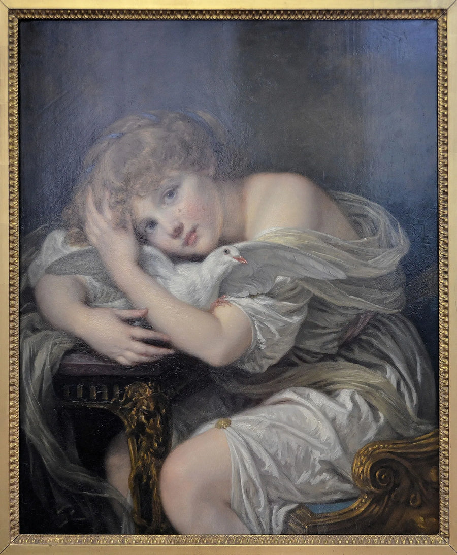 Młoda dziewczyna z gołębiem - Jean-Baptiste Greuze