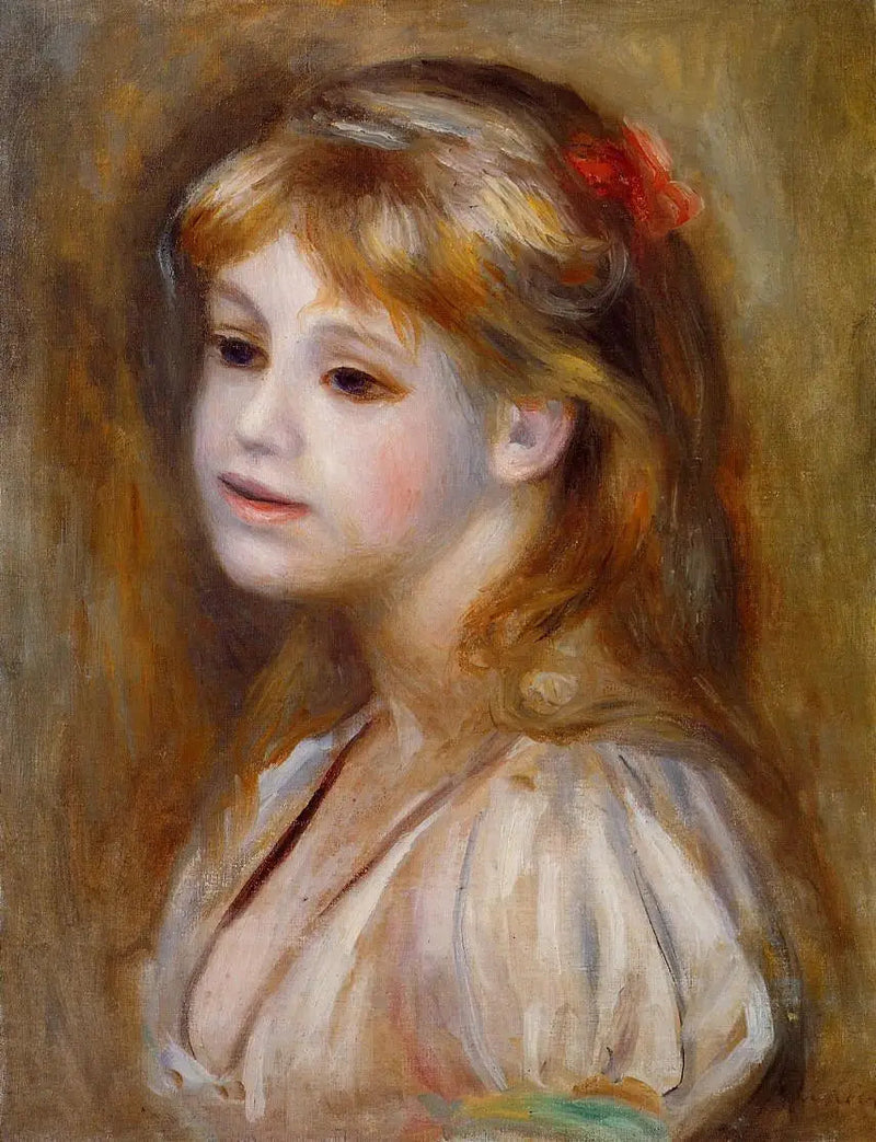 Młoda dziewczyna z czerwoną kwiatem - Pierre-Auguste Renoir