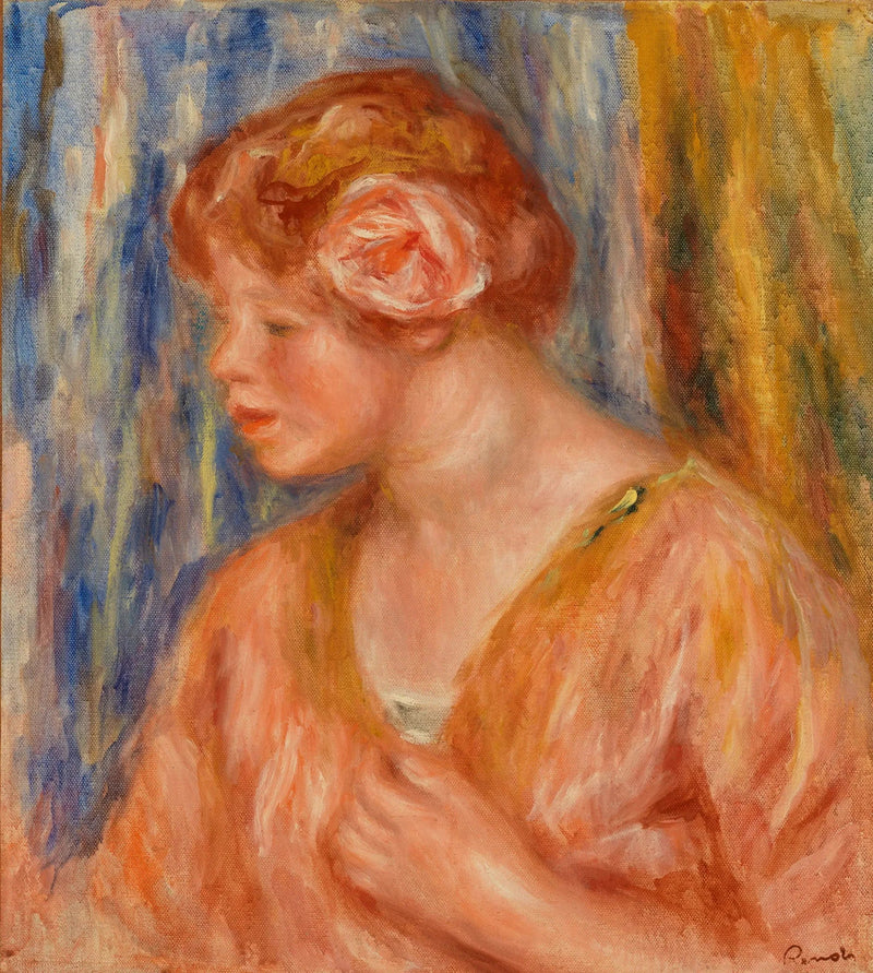 Młoda dziewczyna z różą - Pierre-Auguste Renoir
