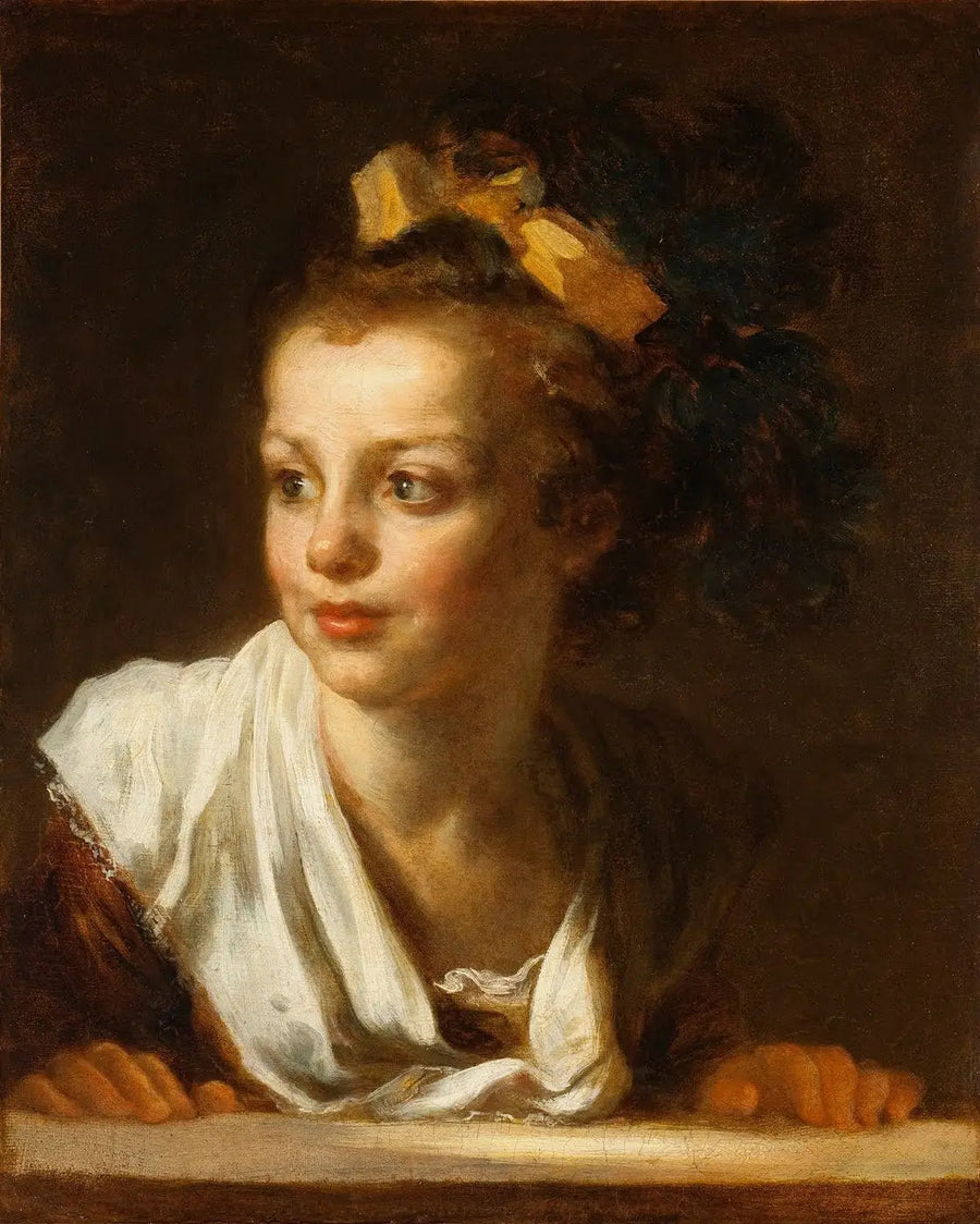 Młoda dziewczyna oparta o parapet okna - Jean-Honoré Fragonard