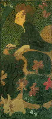Młoda dziewczyna siedząca z królikiem - Pierre Bonnard