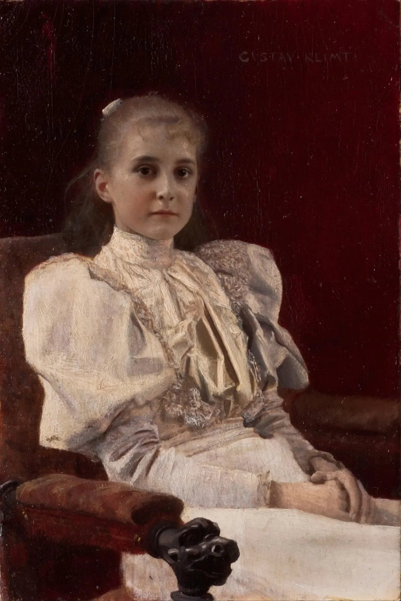 Młoda dziewczyna siedząca - Gustav Klimt