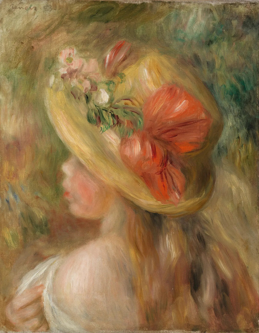 Młoda dziewczyna w kapeluszu (Młoda dziewczyna w kapeluszu) - Pierre-Auguste Renoir