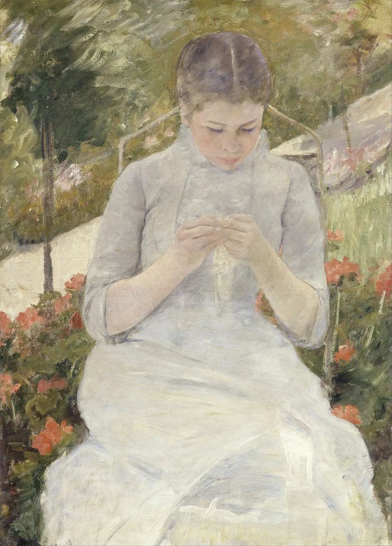 Młoda dziewczyna w ogrodzie - Mary Cassatt